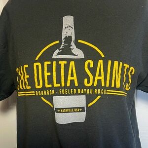 The Delta Saints Concert Tee, Southern Rock n Roll Music Nashville, Size L, Grey